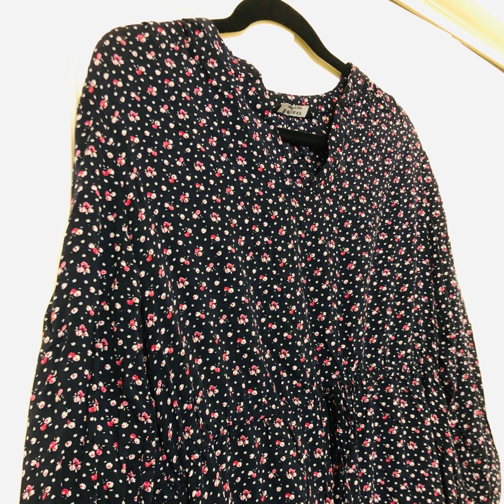 Long dress 3/4 sleeve with waist tie